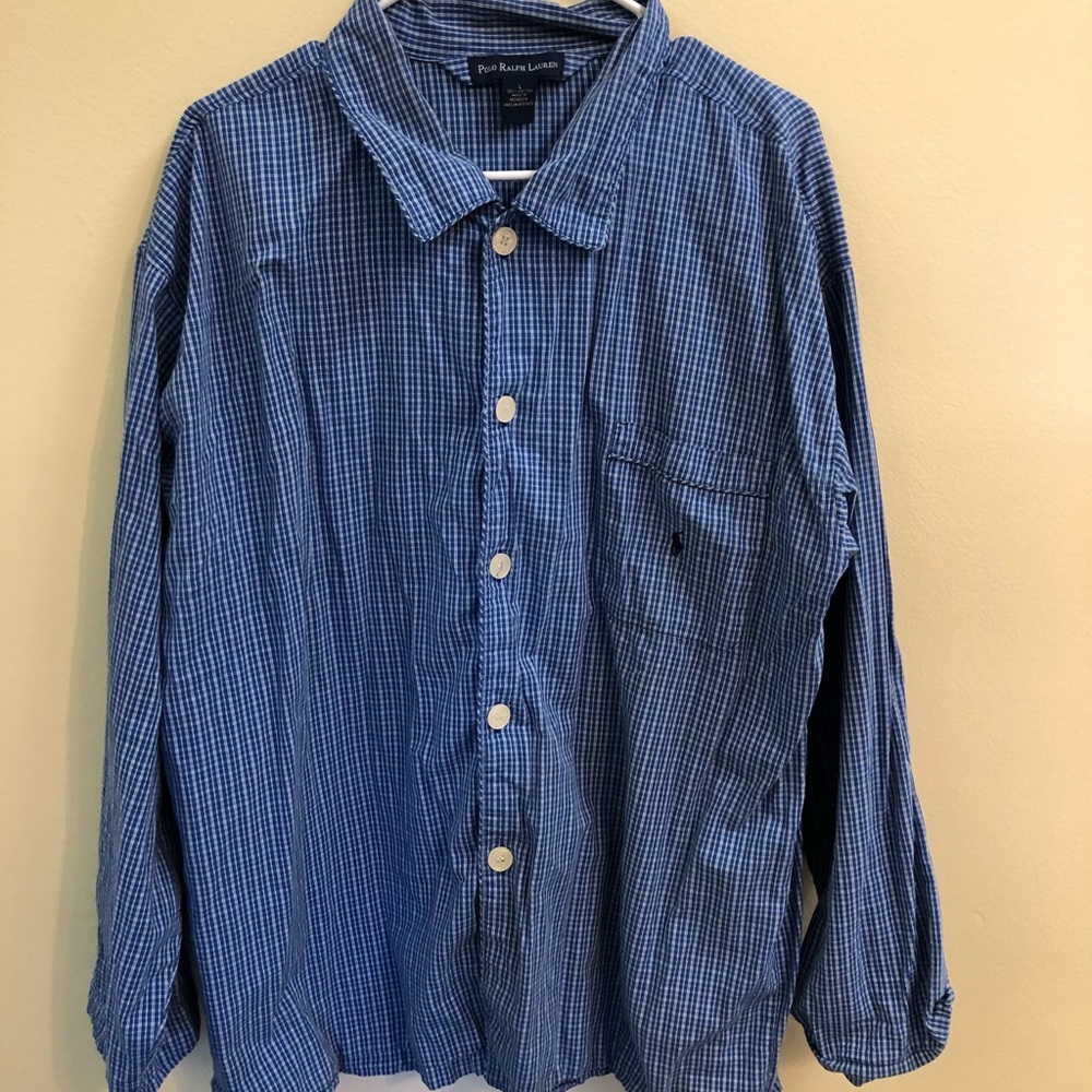 Blue Plaid Polo Ralph Lauren Men’s Night Shirt